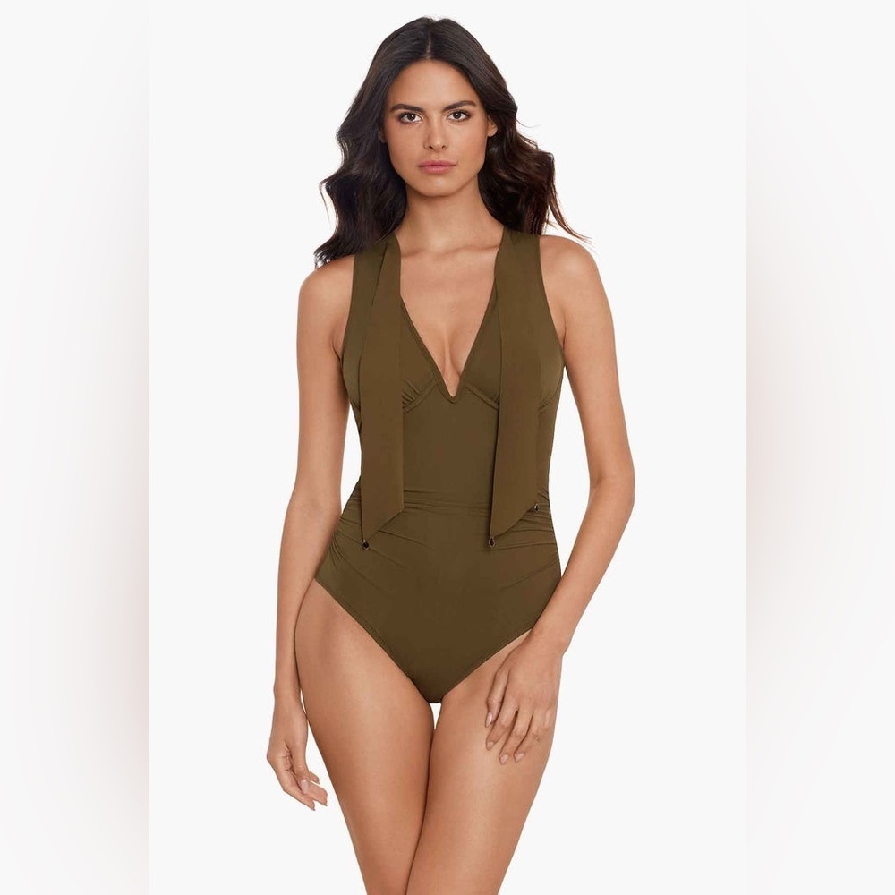 NWT Magicsuit charmed life Iiona one piece swimsuit Mezze/olive green size‎ 14
